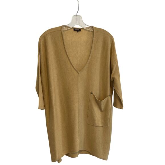 Kerisma V-neck Tan‎ Oversize Sweater Fitted Sleeves size m/l Pre-owned - Picture 1 of 6